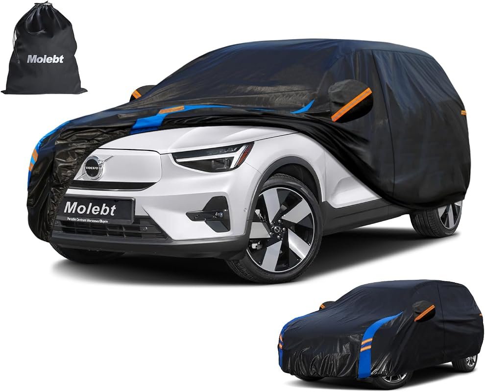 Custom Fit SUV Car Cover for Volvo XC40 & Recharge (2019-2026) – Upgraded Waterproof with Zipper & Mirror Pockets