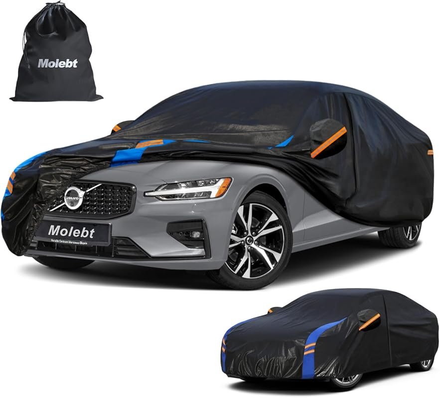 Custom Fit Waterproof Car Cover for Volvo S60 (2000-2026) - Driver Door Zipper, UV/Snow/Dust Protection