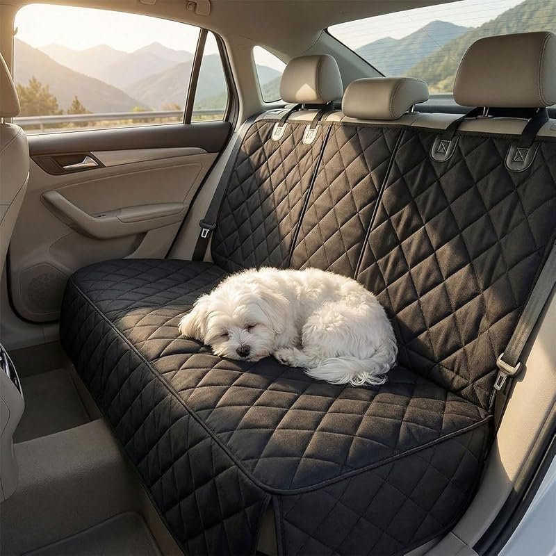 Scratchproof Dog Car Seat Cover with Belt - Washable Universal Backseat Protector for Cars & SUVs