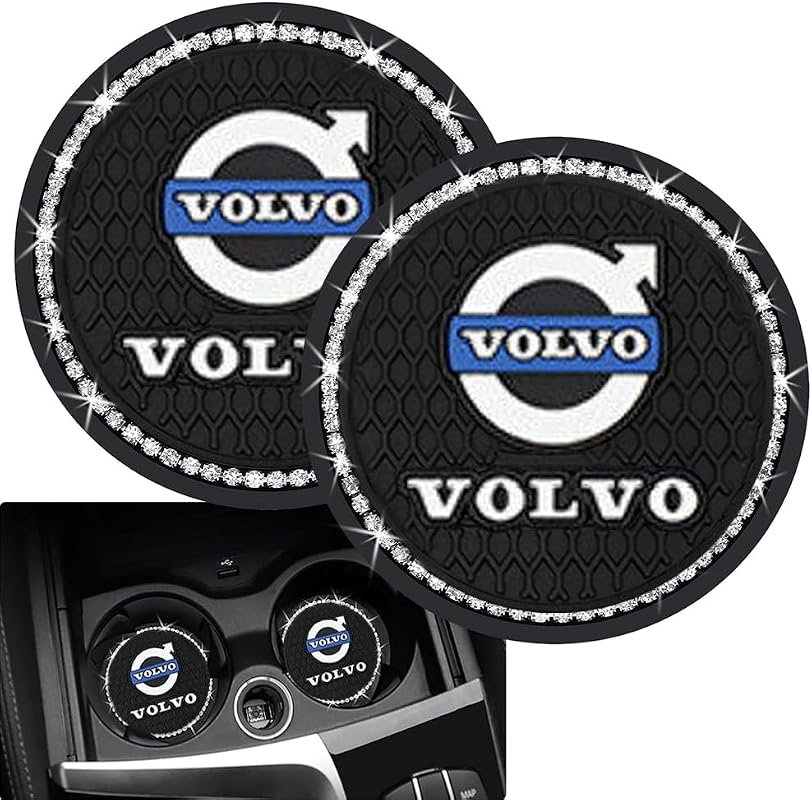 2PCS Durable Round Silicone Car Cup Holder Coasters for Volvo XC Series - Perfect Fit Accessories
