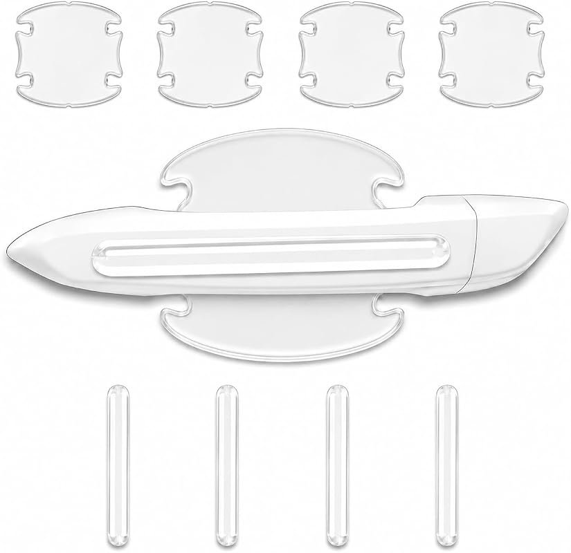8PCS Clear Anti-Scratch Car Door Handle Protector Film - Universal Fit for All Vehicles