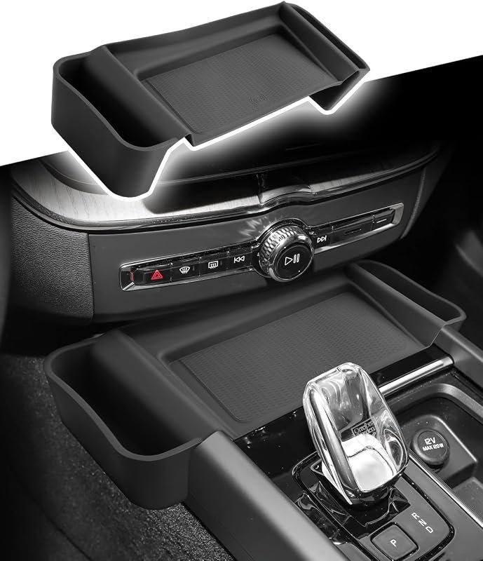 2026 Volvo XC60 Silicone Wireless Charging Pad with Organizer and Non-Slip Mat for All Trims
