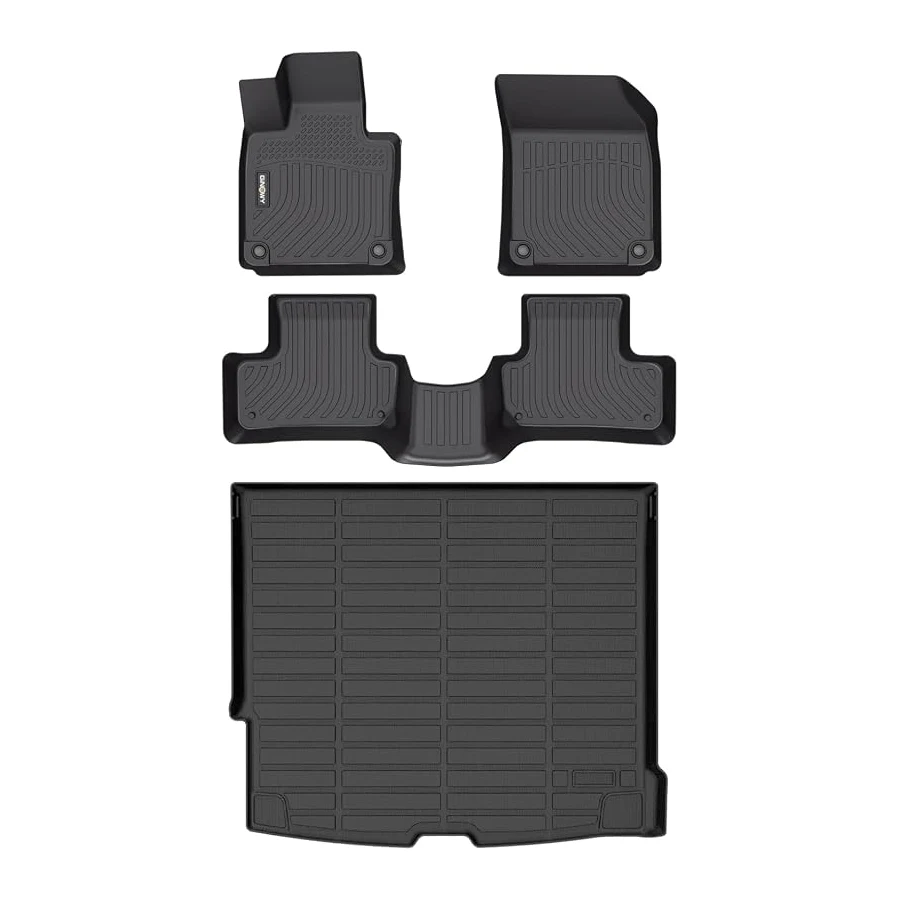 GINOWY floor mats and cargo liner for Volvo XC60 2018-2026, fits T5/T6, all-weather, easy-clean, not for Recharge