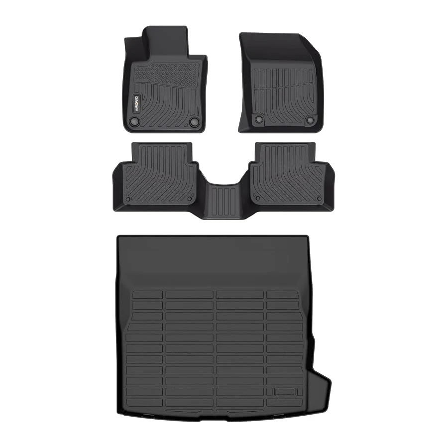 GINOWY Volvo S60 Floor Mats and Cargo Liner 2019-2025, custom-fit TPE set, all-weather, non-slip, easy to clean.