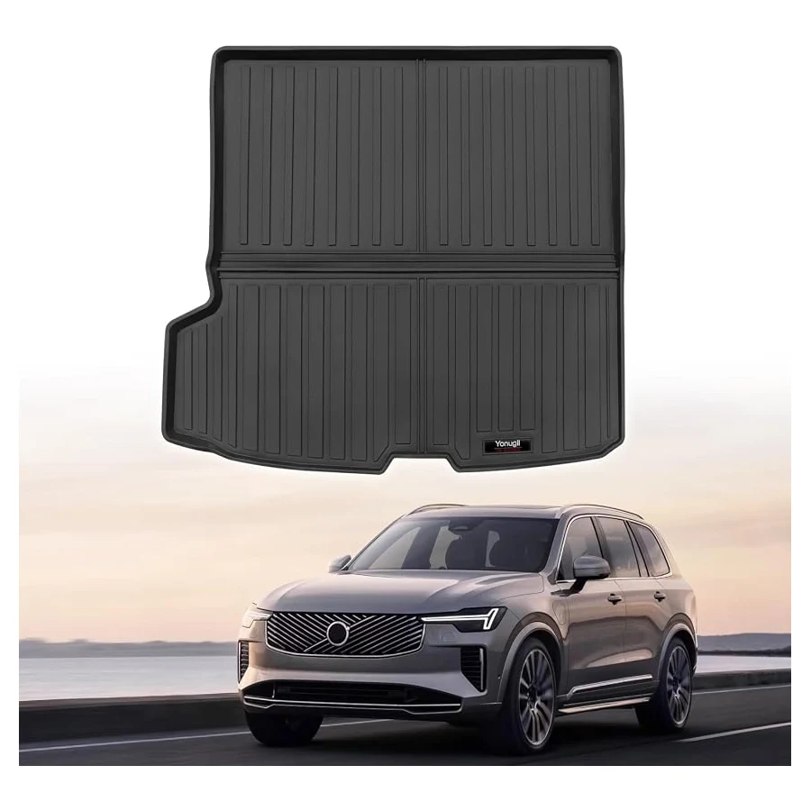 Custom-fit trunk liner for 2016-2026 Volvo XC90, behind 2nd row, all-weather TPE protection.