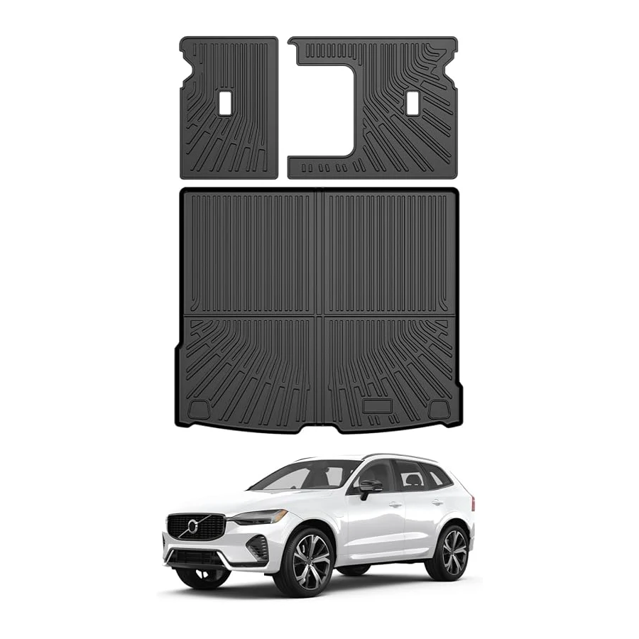 Mixsuper Volvo XC60 Cargo Liner 2018-2025, All-Weather TPE Trunk and Backrest Mat, Seat Protector