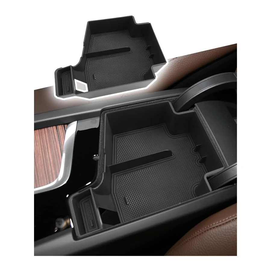 CDEFG center console organizer tray for 2024-2026 Volvo XC60/S90/V90, armrest storage insert, durable ABS