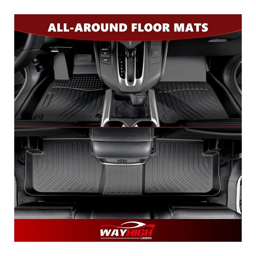 Wayhigh® floor mats and cargo liner for 2018-2026 Volvo XC60, custom-fit TPE, waterproof, fits T5/T6/B5/B6, excludes Recharge/Hybrid.