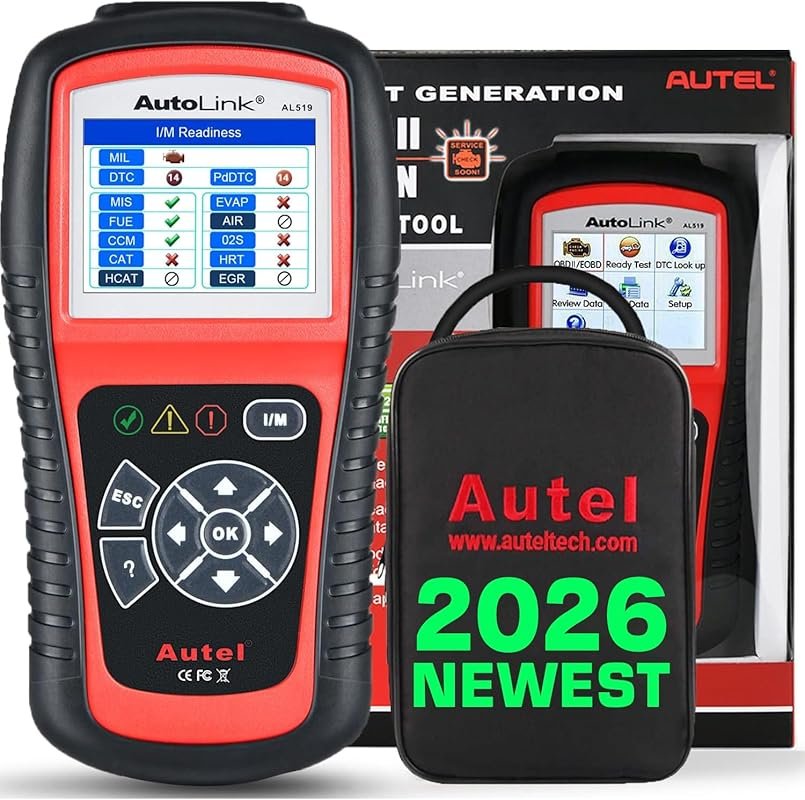 Autel AutoLink AL519 OBD2 scanner with Enhanced Mode 6, code reader, live data, DTC library, AL319 successor.