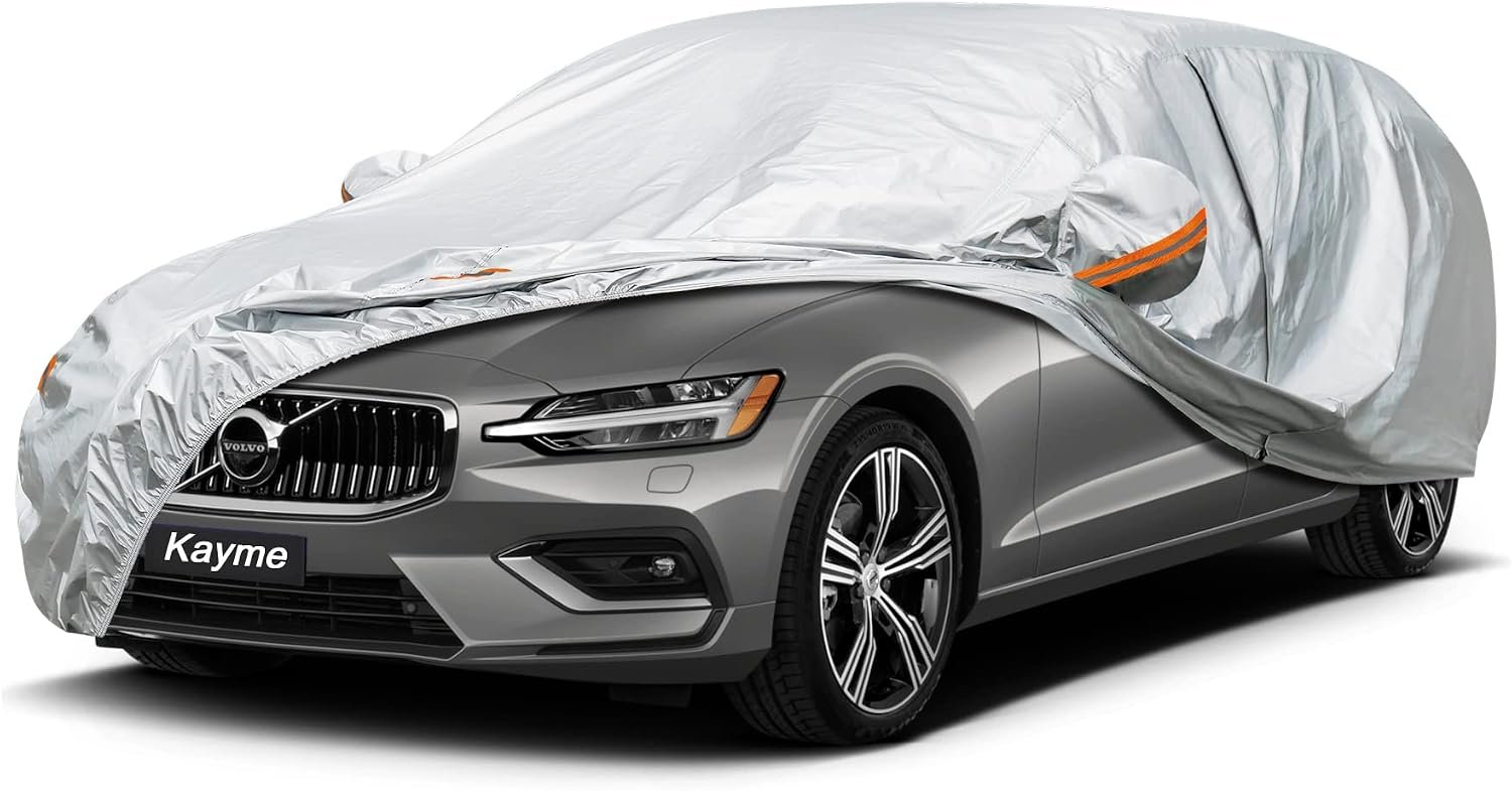 Kayme Waterproof All Weather Car Cover for Station Wagons 178 to 190 Inches