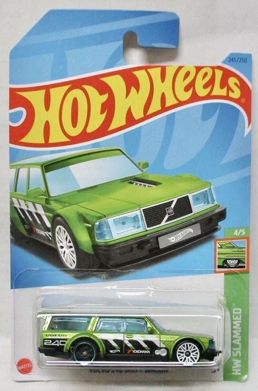 Hot Wheels Volvo 240 Drift Wagon - Green Color, HW Slammed Series 4/5, 1:64 Scale