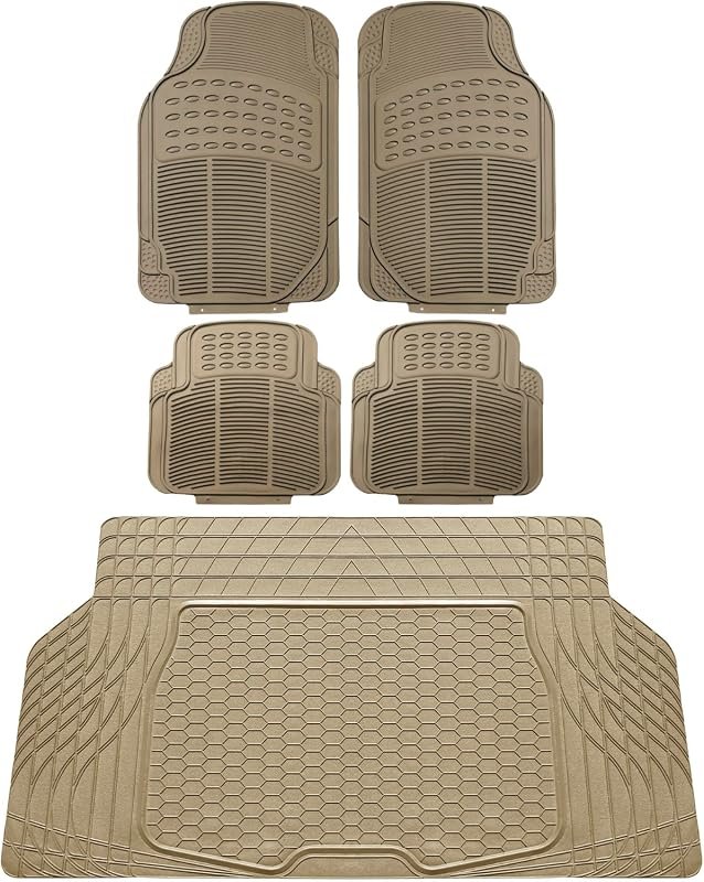 FH Group Heavy-Duty Rubber Floor Mats - All Weather Protection with Universal Fit for Cars, SUVs, and Trucks