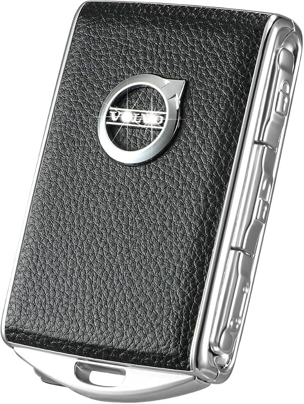 Stylish Car Key Fob Cover for XC90, XC60, S60, V90, Featuring Zinc Alloy and Leather Design