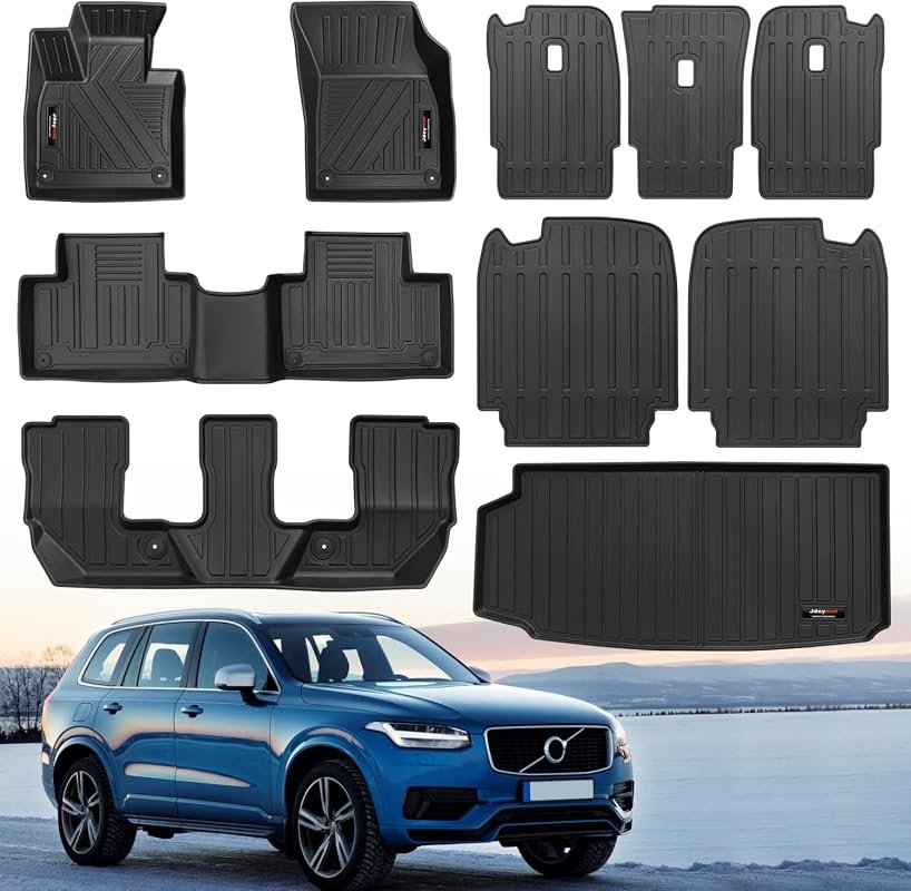 Custom 2016-2026 Volvo XC90 Floor Mats Full Set with TPE Material for All-Weather Protection