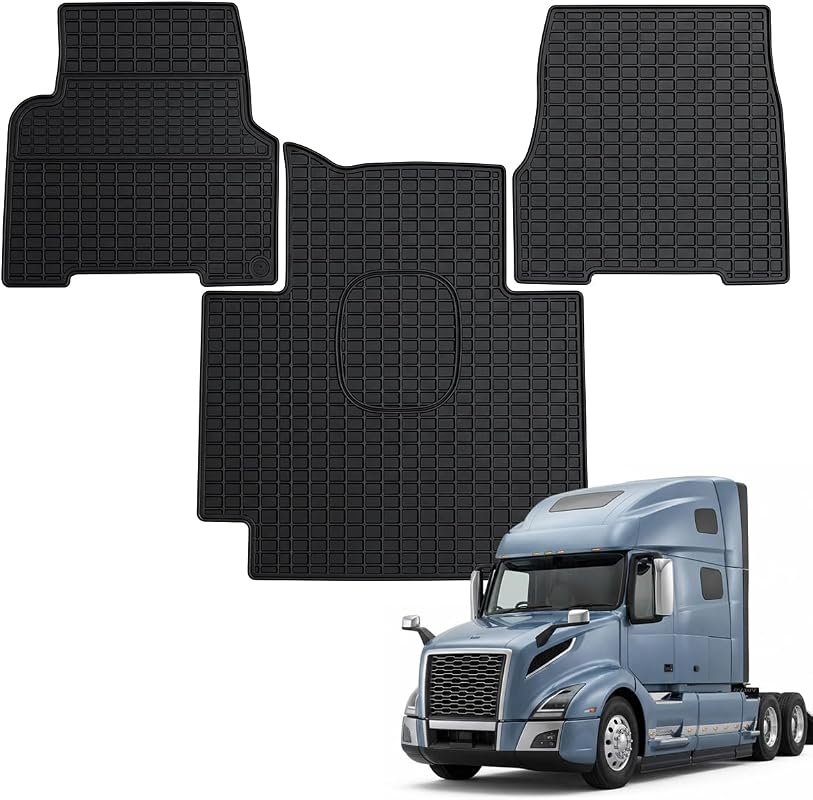 All Weather Waterproof Floor Mats for Volvo VNL 2004-2018 – Easy to Clean, Anti-Slip Rubber Liners