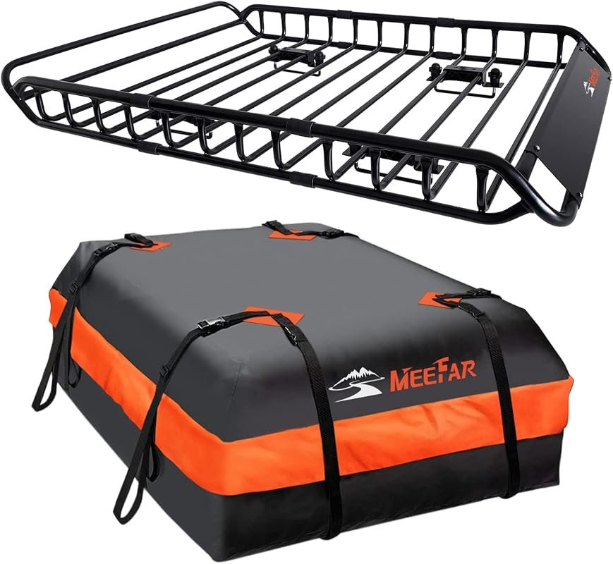 Versatile Roof Rack Cargo Carrier 51"x36"x5" with Waterproof Bag for 15 Cu.Ft. Storage