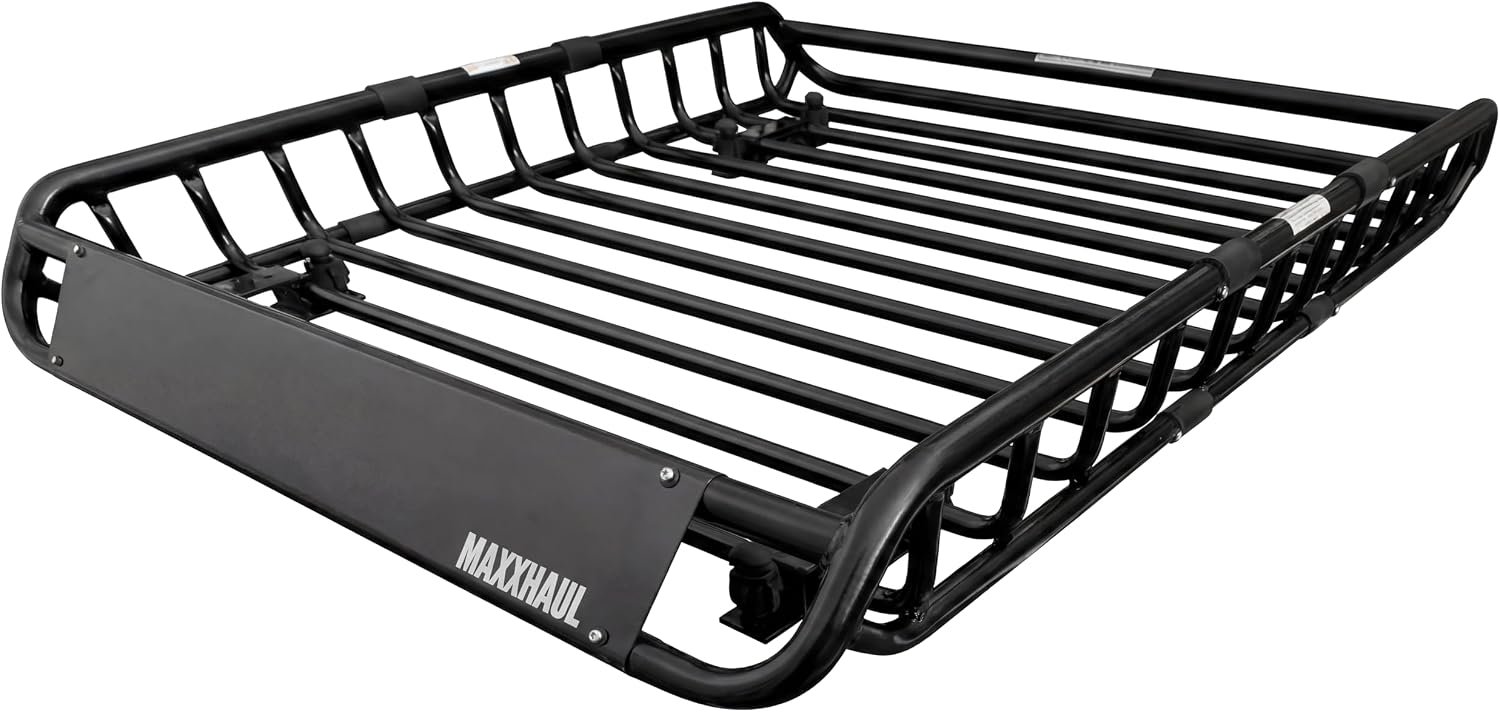 MaxxHaul 70115 Steel Roof Rack Cargo Basket, 46"x36"x4.5", 150 lb Capacity, Universal Fit