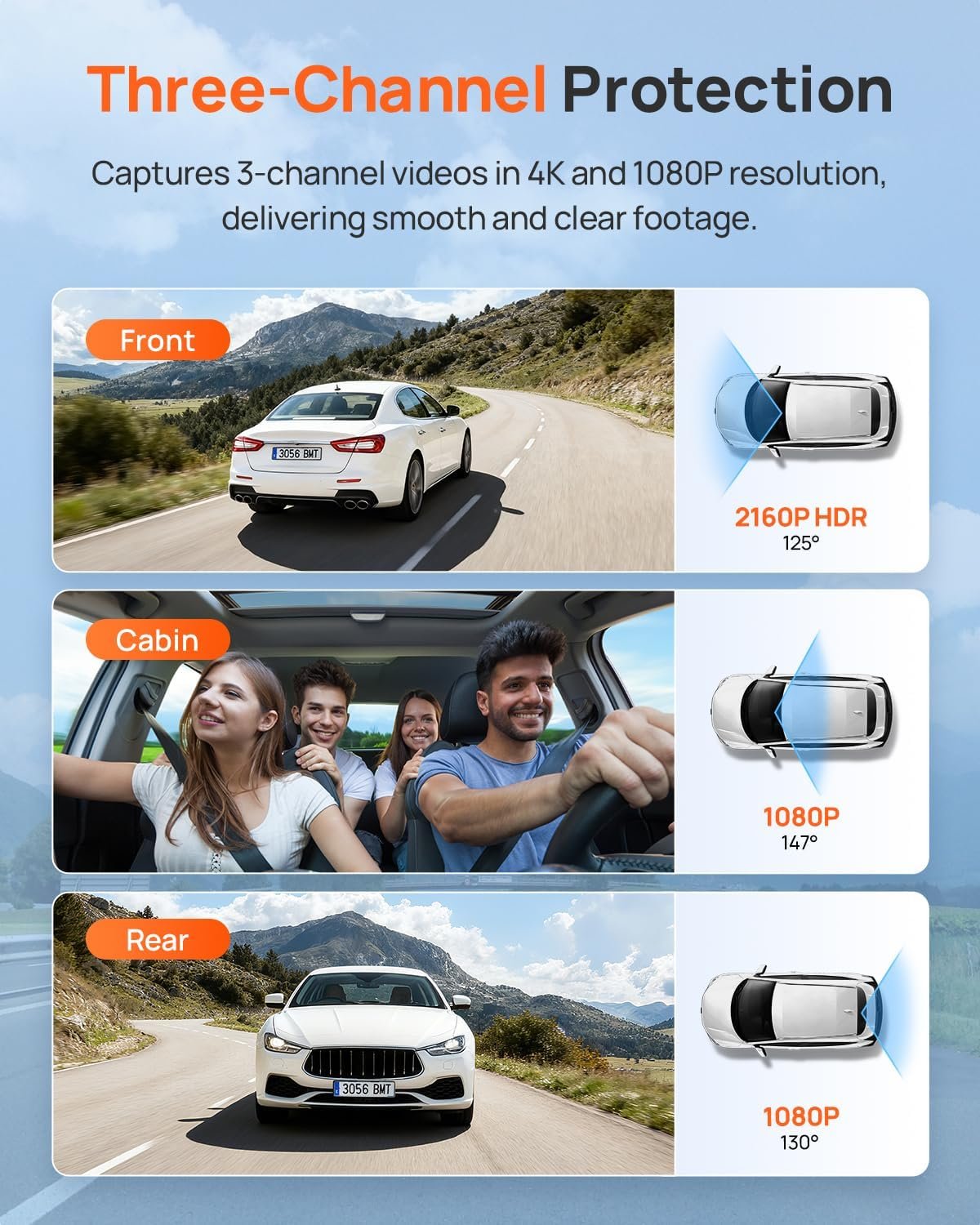 Installation setup of the dash cam in a Volvo