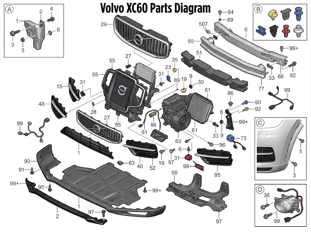 Volvo XC60 Parts Diagram