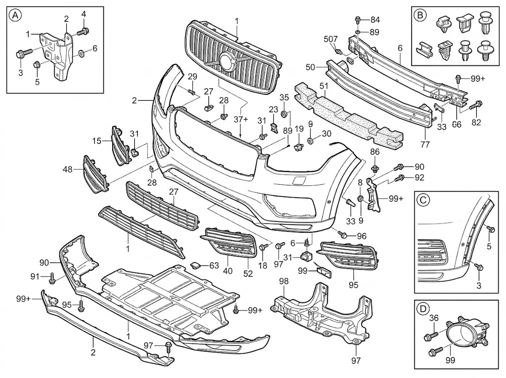 Volvo XC90 Parts Diagram Image