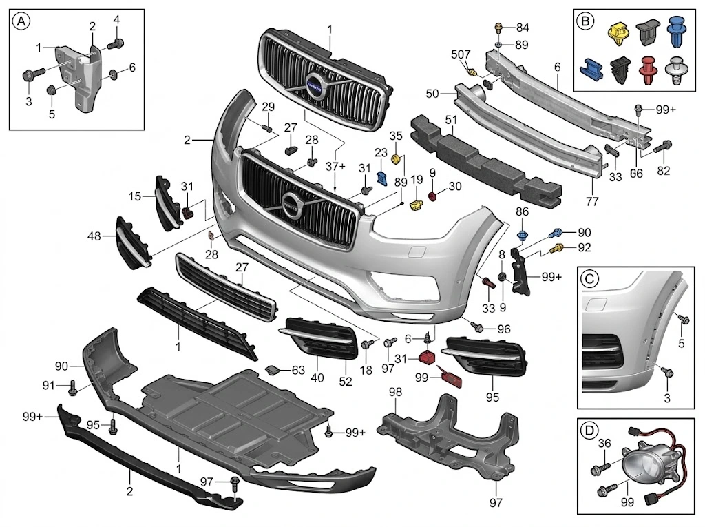 Volvo XC90 Parts Diagram Image