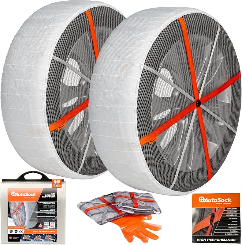 volvo snow socks - AutoSock HP645 Snow Socks for Passenger Vehicles, Convenient Pack of 2