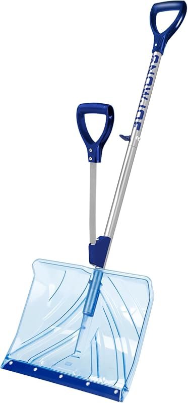 Snow Joe SJ-SHLV02 Shovelution Strain-Reducing Snow Shovel, Ideal for Effortless Ice Removal