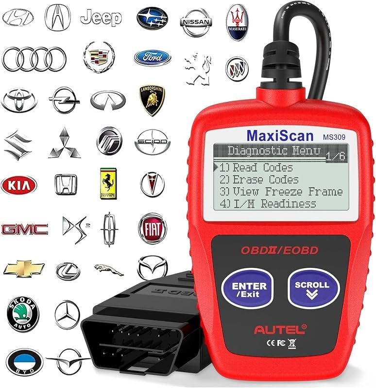 Best Check Engine Reader for Volvo - Autel MS309 OBD2 Scanner: Universal Car Engine Fault Code Reader and Diagnostic Tool