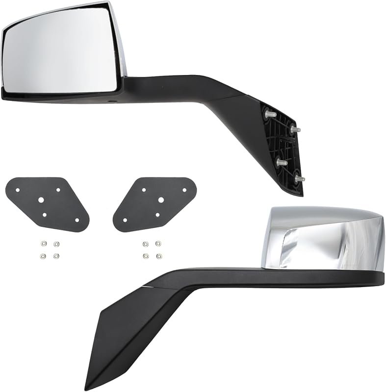 Chrome Hood Mirror Assembly for 2004-2017 Volvo VNL/VN/VNM Trucks