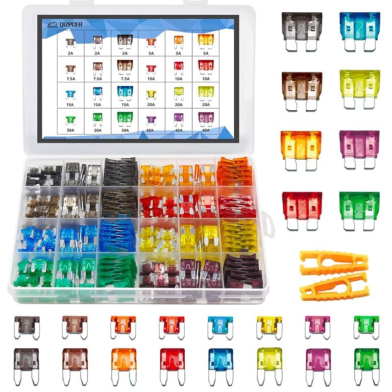 282 Pieces Car Fuses Assortment Kit with Standard and Mini Blade Fuses for Auto, RV, and Marine