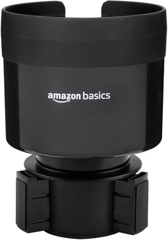 Amazon Basics Car Cup Holder Expander: Adjustable Base for Large Bottles 3.4-3.8 in Diameter, Easy Installation