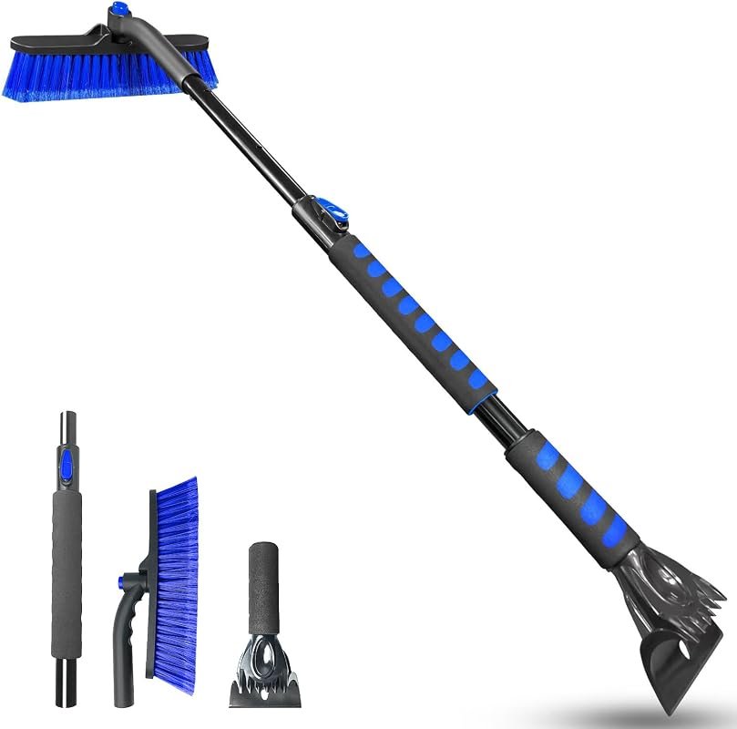 44-Inch Snow Brush and Ice Scraper for Efficient Car Windshield Snow Removal