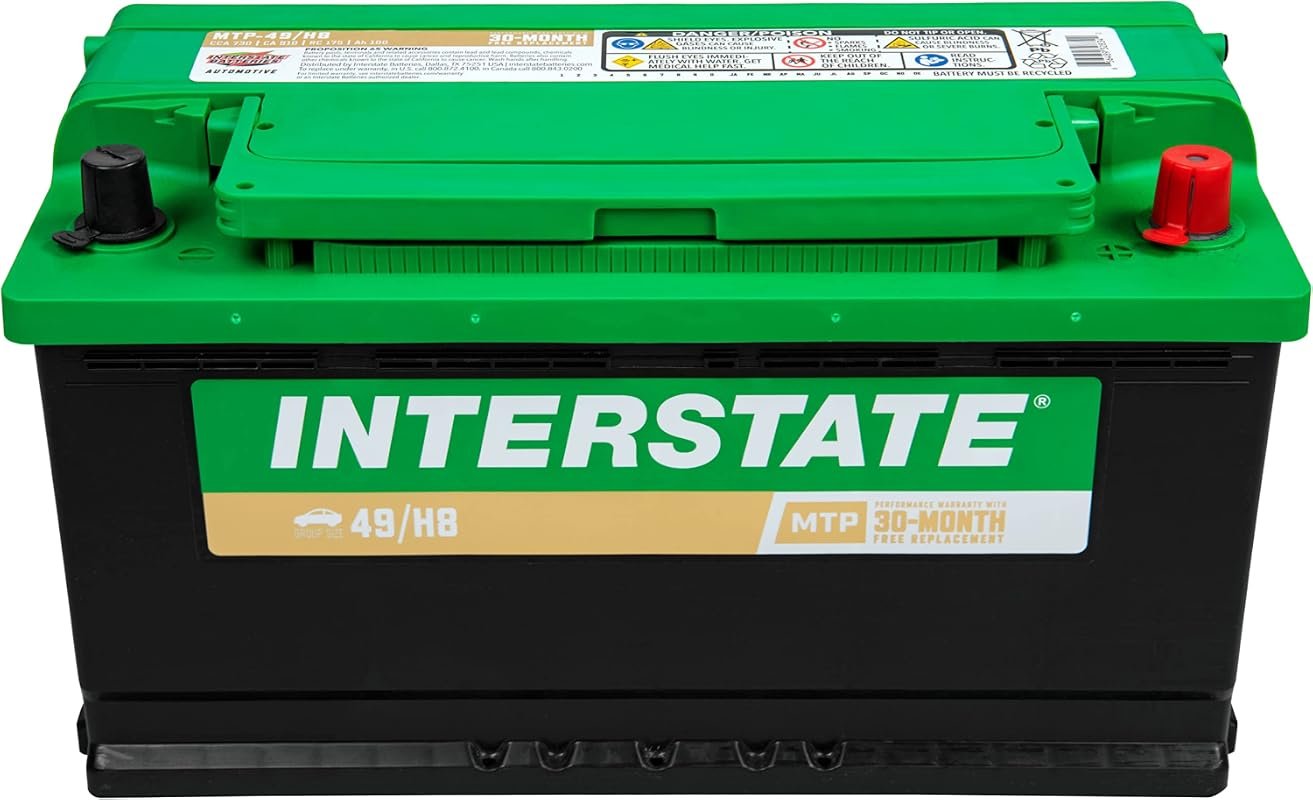 Interstate 12V Group H8 Car Battery Replacement (MTP-49/H8) with 730 CCA for Luxury Vehicles