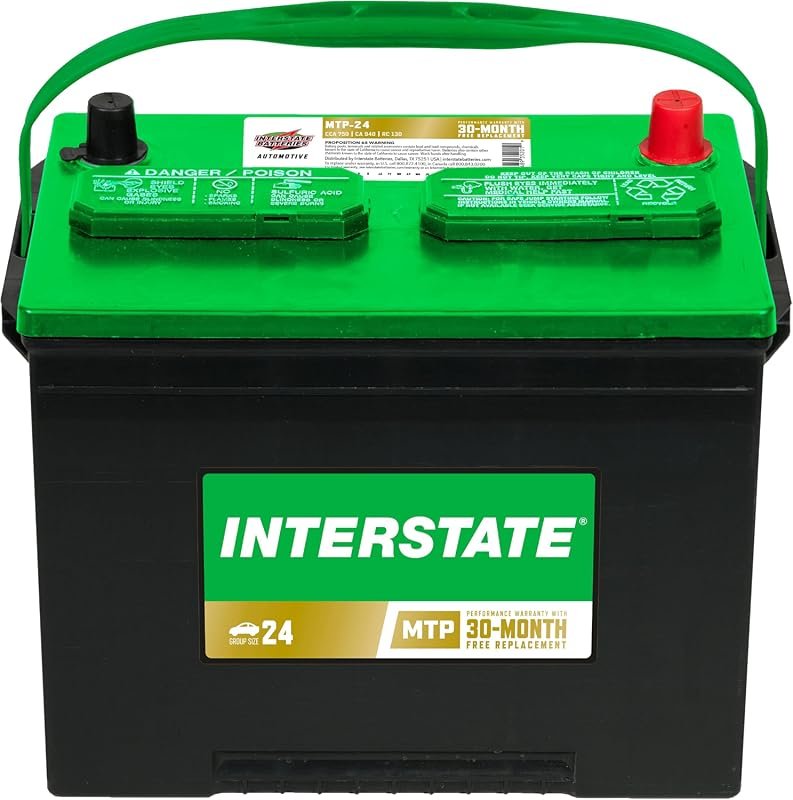 Interstate 12V Group 24 Car Battery Replacement (MTP-24) with 750 CCA and 30 Month Warranty