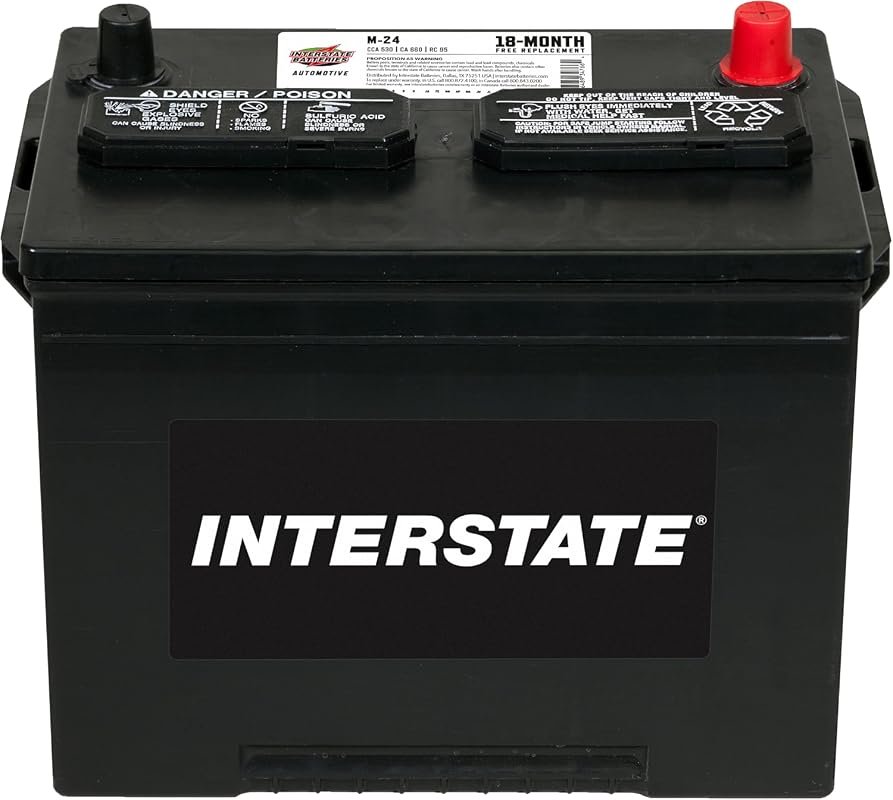 Interstate 12V Group 24 Car Battery Replacement (M-24) with 550 CCA and 18 Month Warranty