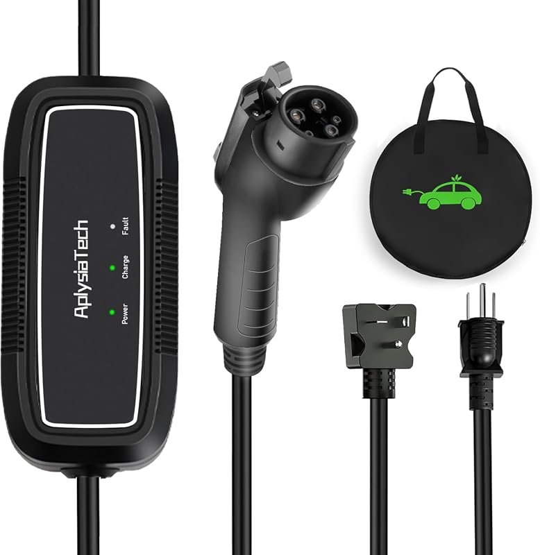 Level 1+2 EV Charger 16Amp, Portable Charging Station with 21 Ft Cable for Home Use
