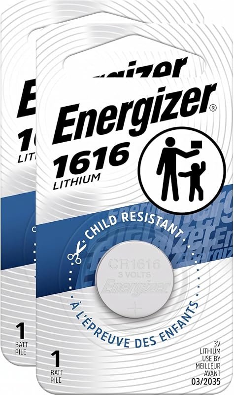 Energizer 1616 Lithium Coin Battery - Dependable 2-Pack for Security Devices