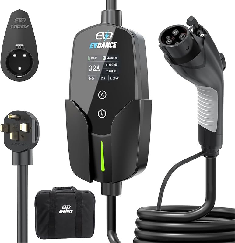 volvo car charger 220 - Level 2 EV Charger 32Amp, 240V with 25ft Cable for Fast Charging J1772 EVs