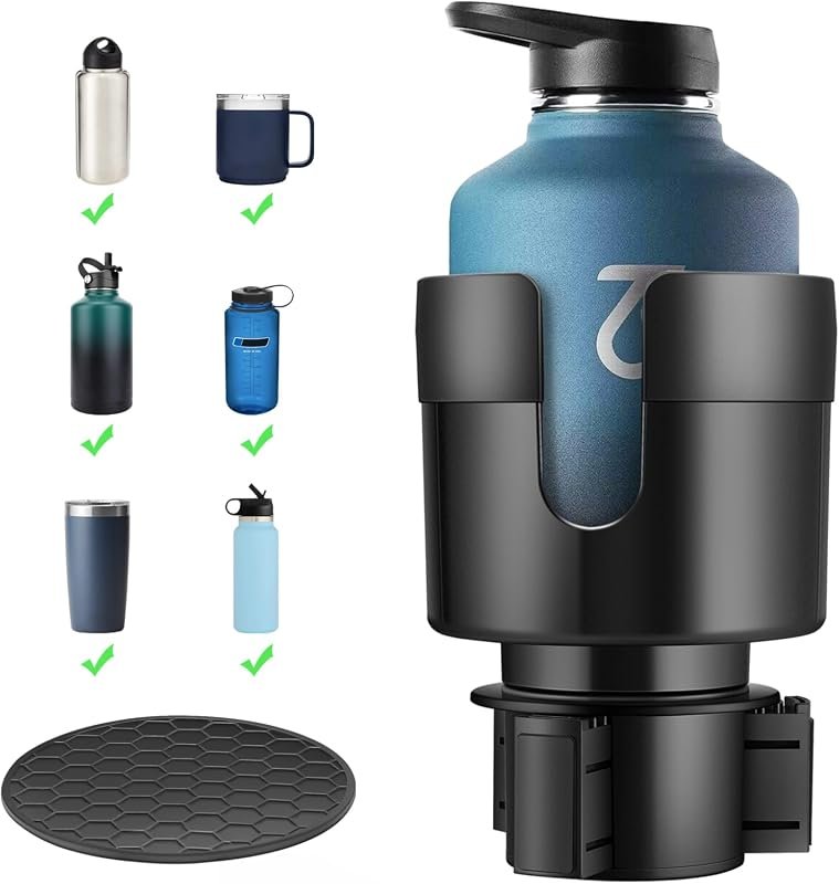 Car Cup Holder Expander with Adjustable Base: Perfect for Securely Holding All Drink Sizes