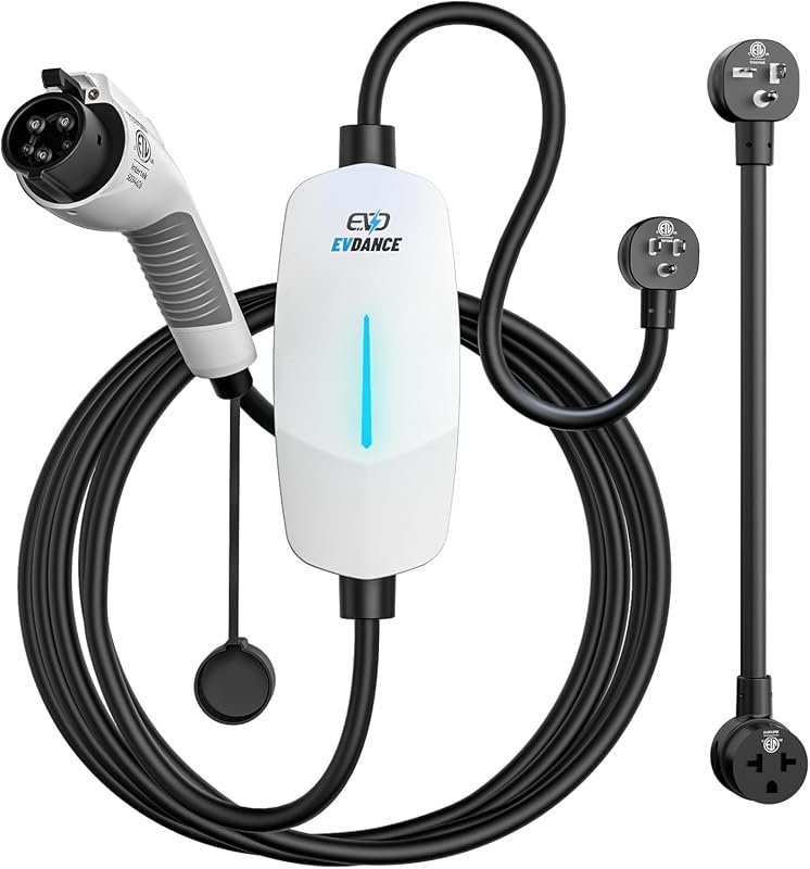 Level 1&2 Electric Vehicle Charger – 25FT Cable, 12A/16A ETL Listed J1772 for All EVs