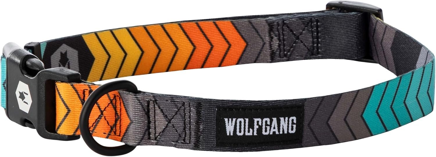 volvo dog collar - Heavy Duty Adjustable Dog Collar with Quick Release Buckle for Training and Walking, ChevTech Print, Medium