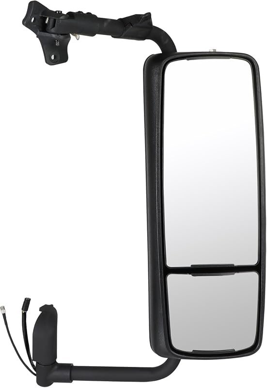 SCITOO Right Passenger Side Door Mirror for Volvo VNL Series - Heated, Power Adjusted, Black Housing