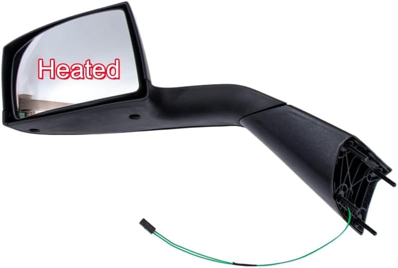 volvo truck mirror light - Black Driver Side Hood Mirror for 2019 Volvo VNL with Heater - Perfect Fit and Functionality