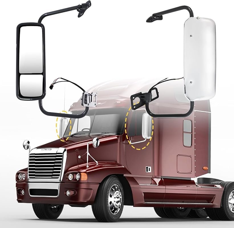 Power Heated Side Mirror for Freightliner Columbia & Century 2004-2017 - Chrome Right