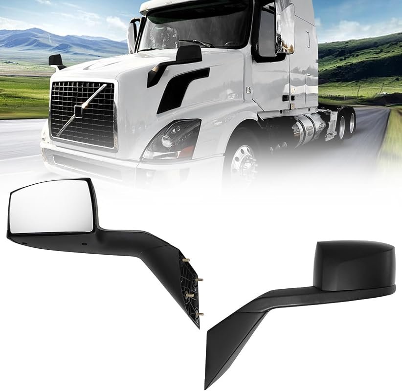 Durable Hood Mirrors for Volvo VNL Trucks (1997-2014) - Complete Pair with Painting Option