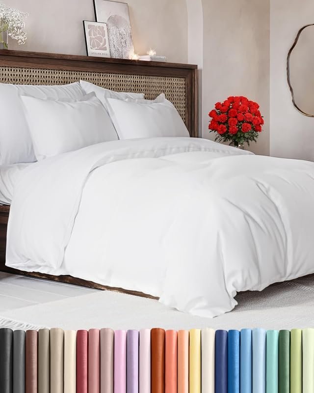 volvo duvet cover full - Extra Soft Full Size Duvet Cover Set with Zipper Closure, Perfect for Cozy Comfort in White