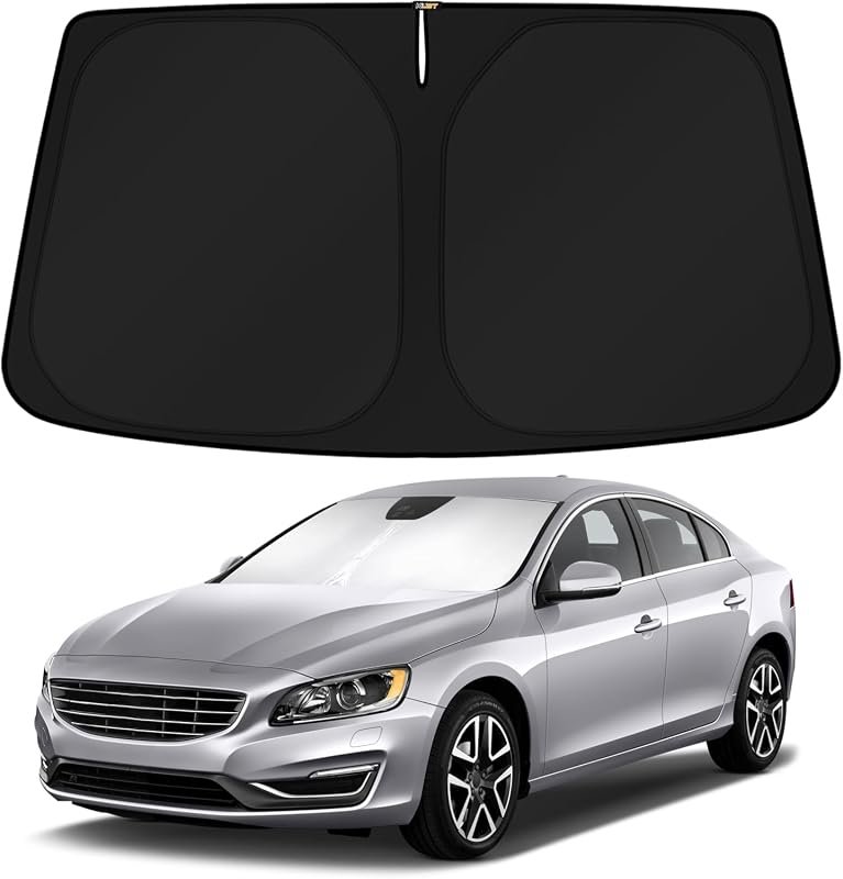 volvo car accessories s60 - KUST Custom Fit Windshield Sun Shade for 2011-2018 Volvo S60 - Blocks UV Rays, Foldable Design