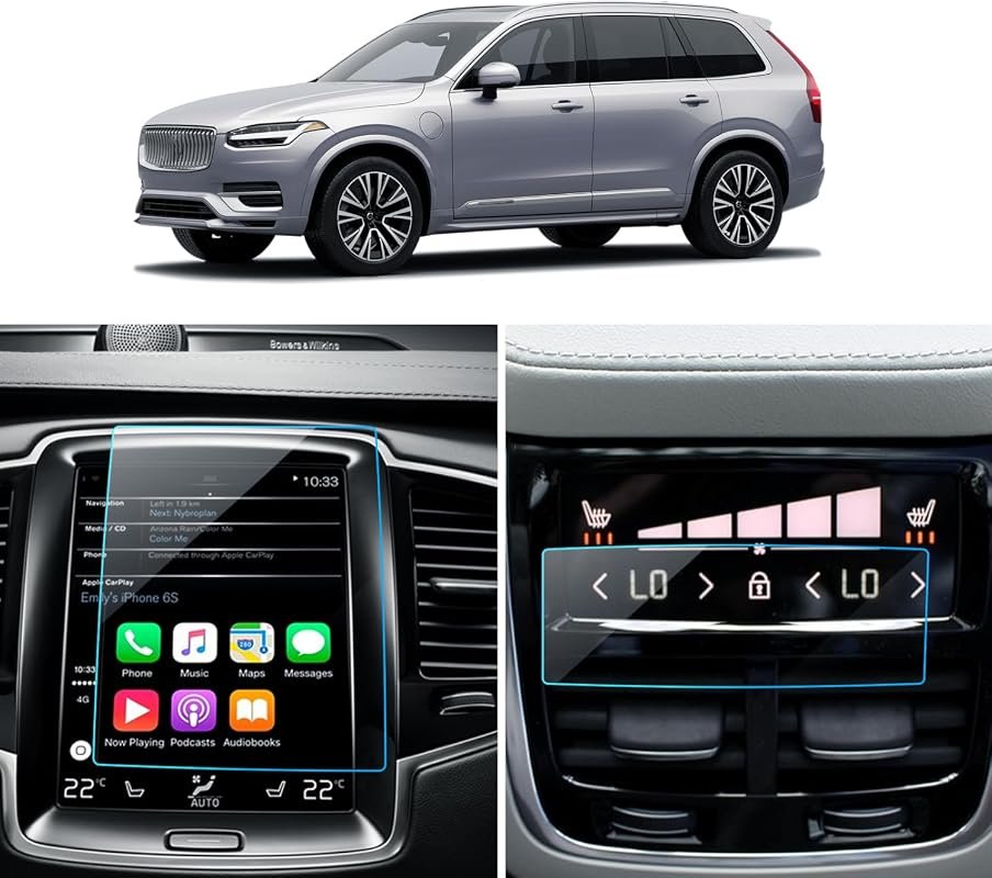 High-Definition Tempered Glass Screen Protector for 2016-2025 Volvo XC40/XC60/XC90, 8.7-Inch, 2-Pack