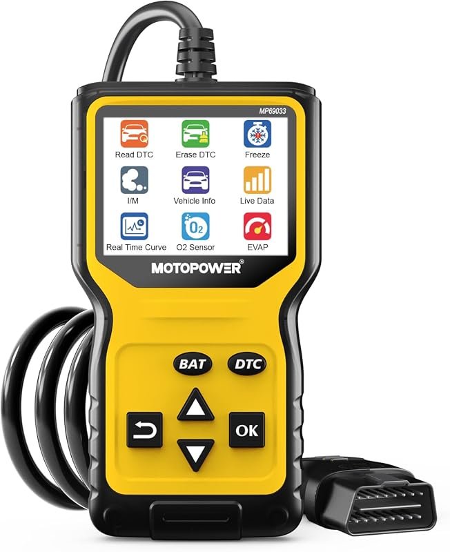 MOTOPOWER MP69033 OBD2 Scanner with Battery Tester: Reliable Check Engine Diagnostic Tool