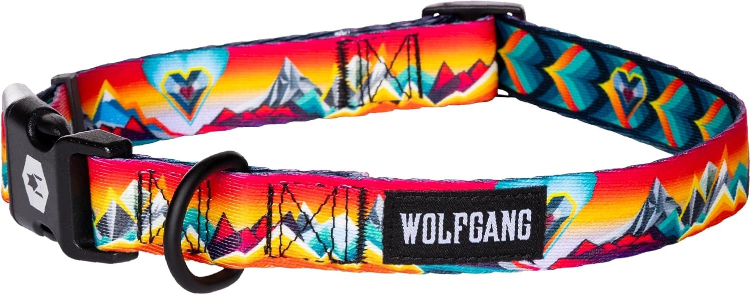 Trendy Venture Dog Collar in Mountainvibes Print, Size Small, Perfect for Stylish Pets